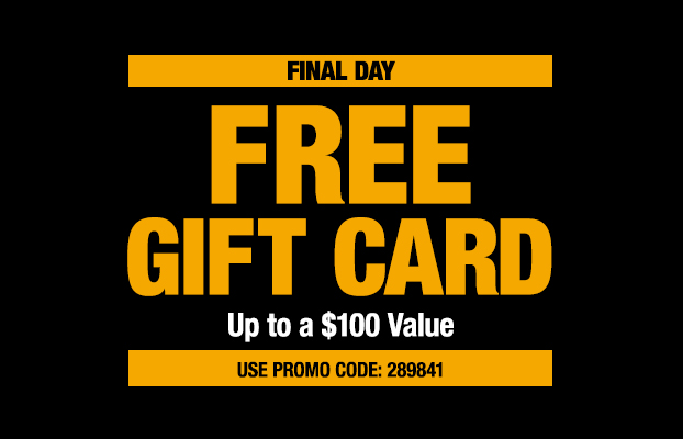 Free Gift Card, Up to $100 Value