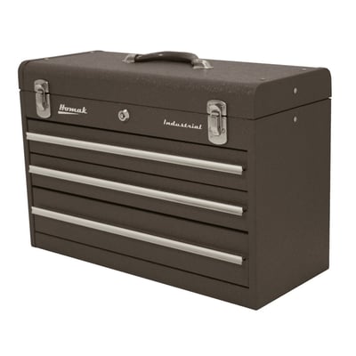 Homak 20in. Industrial Portable 3-Drawer Steel Toolbox