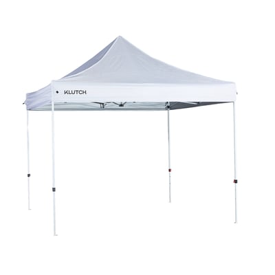 Klutch Pop-Up Canopy Tent, 10ft. x 10ft., Telescopic Legs, White, Waterproof