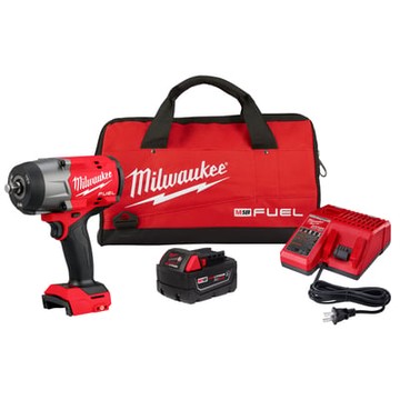 Milwaukee M18 High Torque Impact Wrench with Friction Ring Kit, 1/2in. Drive, 18 Volts, Model# 2967-21B