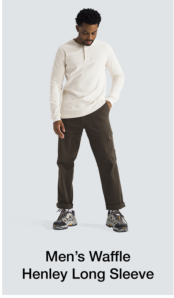 Men's Waffle Henley Long Sleeve