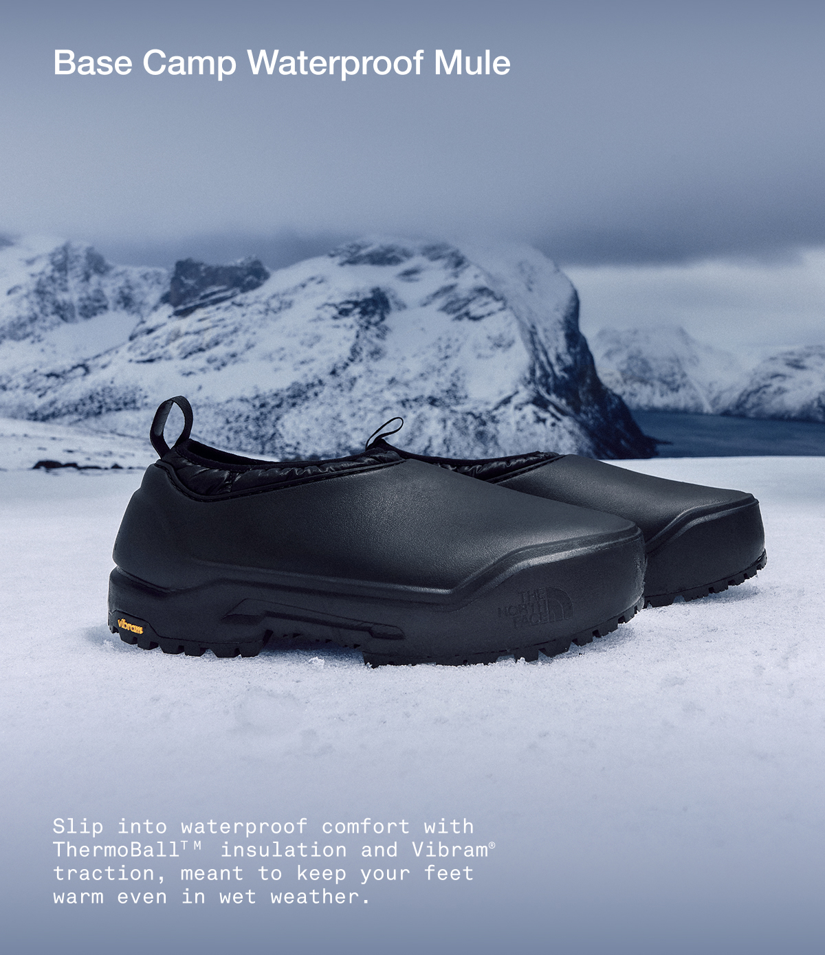 Slip into waterproof comfort with ThermoBall™ insulation and Vibram® traction, meant to keep your feet warm even in wet weather.