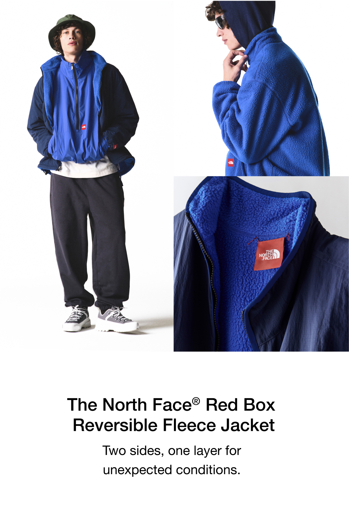 The North Face® Red Box Reversible Fleece Jacket Two sides, one layer for  unexpected conditions.