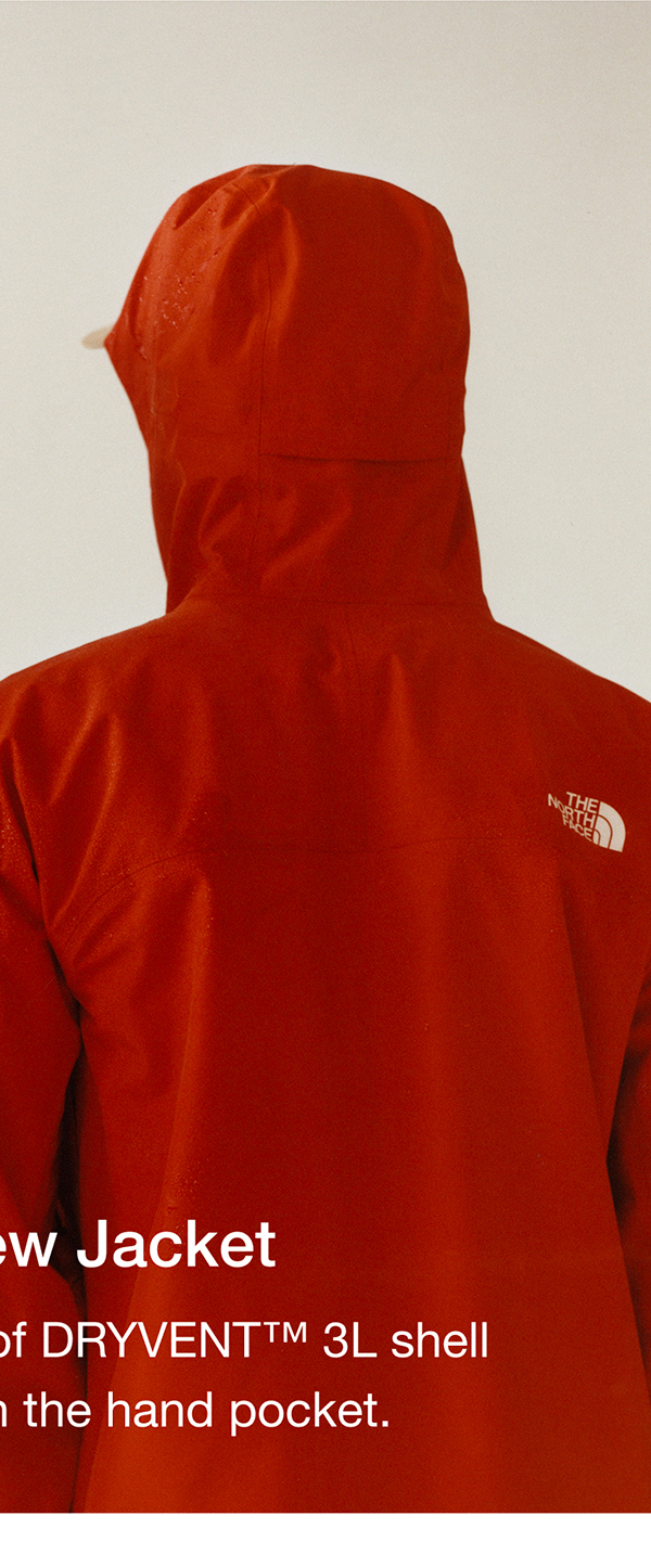 Lightweight, waterproof DRYVENT 3L shell that easily stows in the hand pocket.