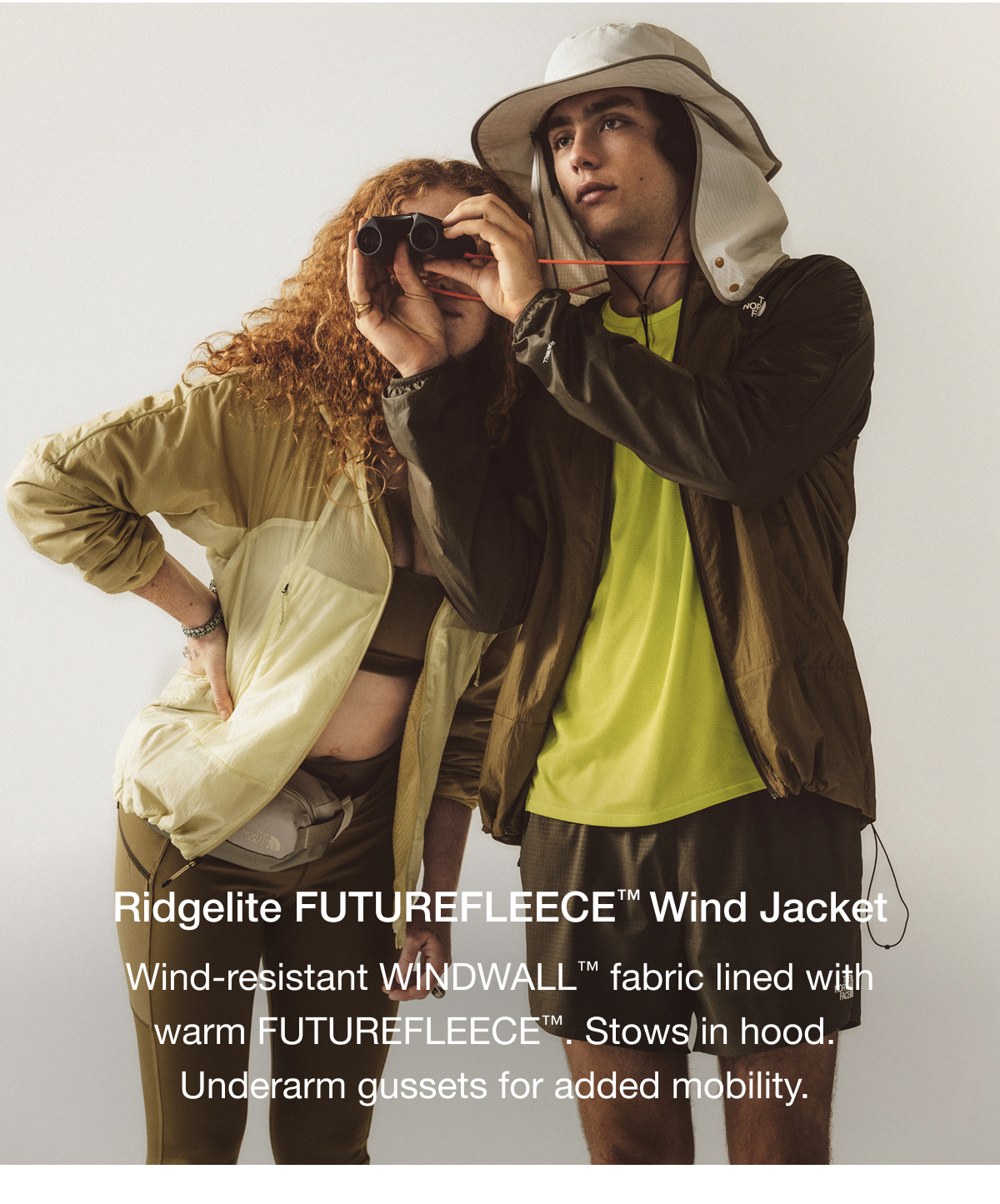 Ridgelite FUTUREFLEECE™ Wind Jacket Wind-resistant WINDWALL™ fabric lined with warm FUTUREFLEECE™. Stows/in hood. Underarm gussets for added mobility.