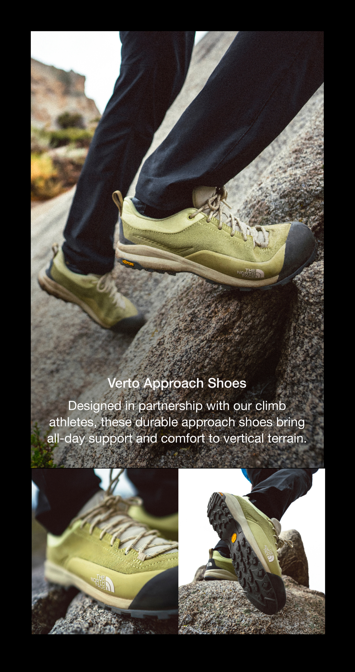Verto Approach Shoes. Designed in partnership with our climb athletes, these durable approach shoes bring all-day support and comfort to vertical terrain.