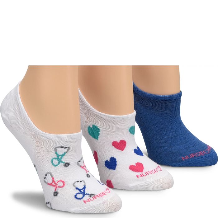 Shop the Sustainable No-Show Liner 3 Packs in stethoscope hearts in multicolor.