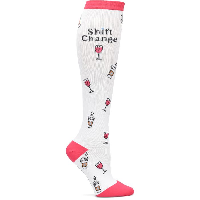 Shop compression socks in shift change white