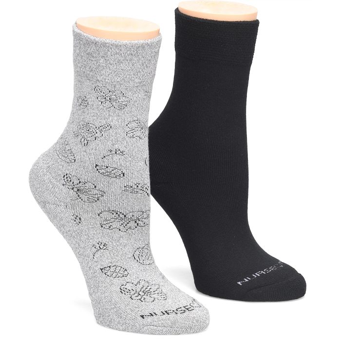Shop diabetic comfort crew 2-pair pack in black