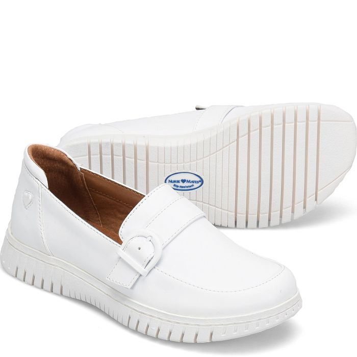 Shop daisy loafers in white