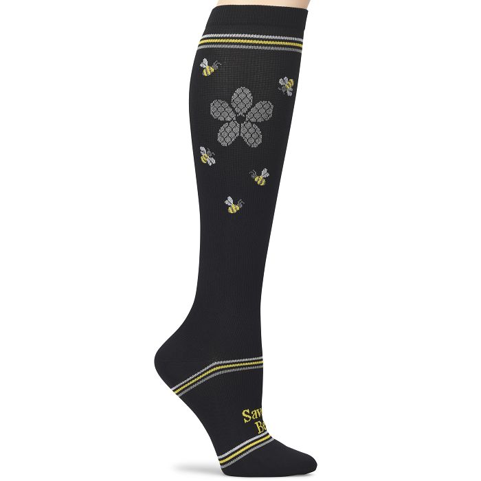 Shop compression socks in daisy bees black