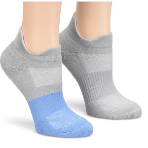 Active Stride Anklets in Grey/Ceil Blue.