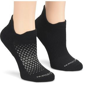 Active Stride Anklets in Black/Silver.