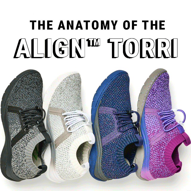 The anatomy of the Align™&nbsp;torri. The Align™ Torri shoes in multiple colors. Shop this sneaker in green. 