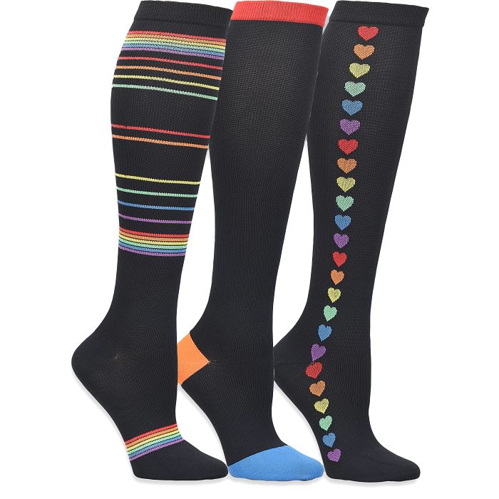 Shop compression sock 3-pack in rainbow assortment multicolor