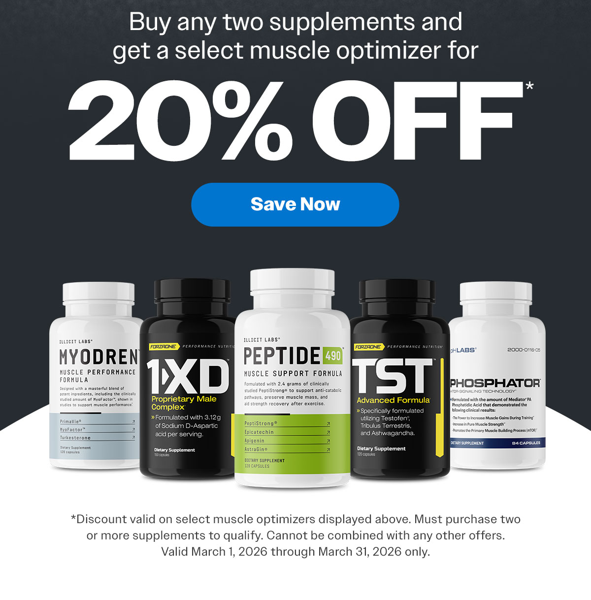 20% OFF Select Muscle Optimizers