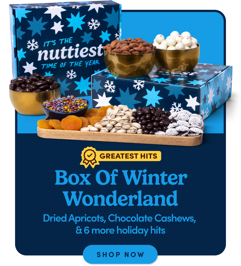 Box of Winter Wonderland – Dried apricots, chocolate cashews & 6 more holiday hits; Shop now