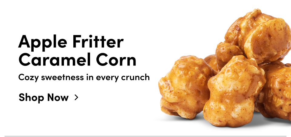 Apple Fritter Caramel Corn – Cozy sweetness in every crunch; Shop now