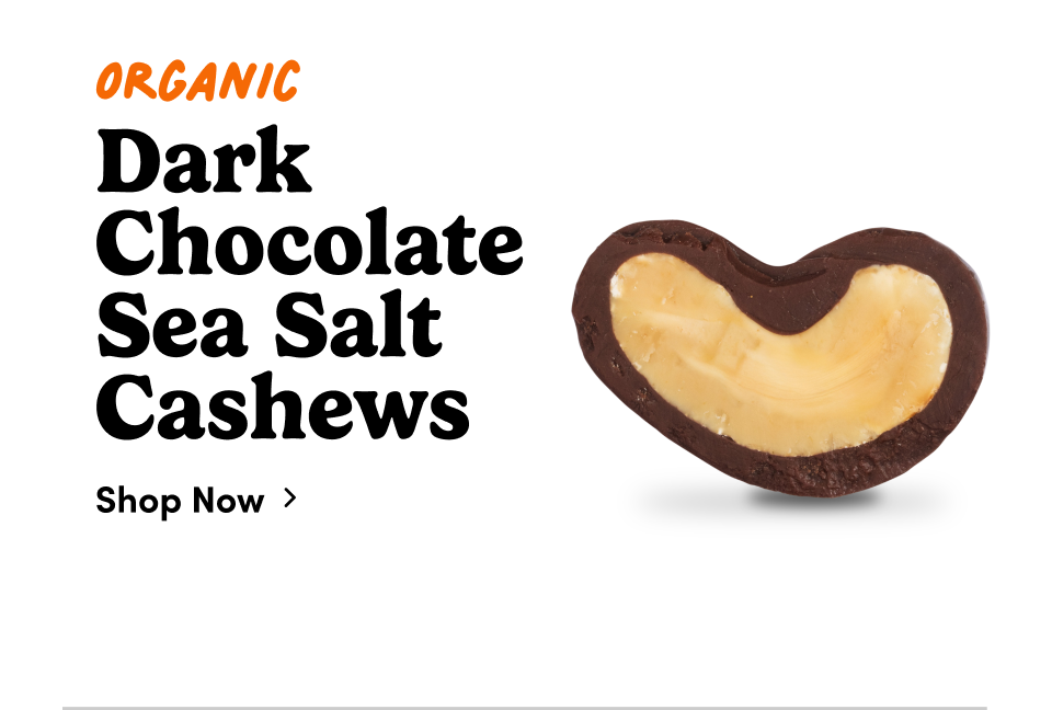 Organic Dark Chocolate Sea Salt Cashews; Shop now