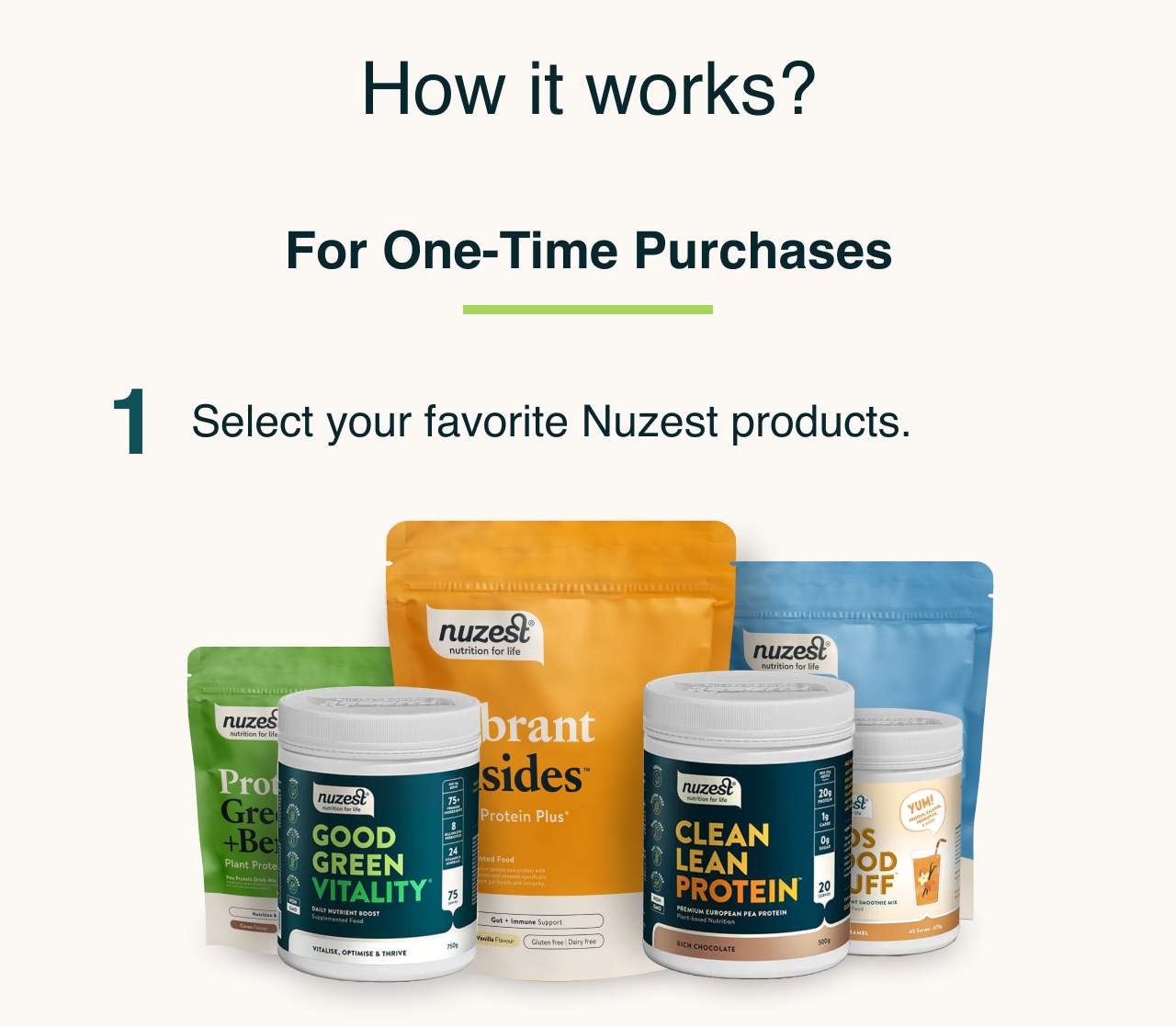 For one time purchases