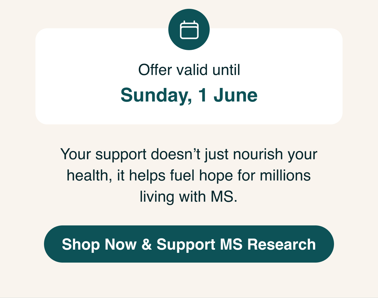 Valid until: Sunday 1 June, 2025