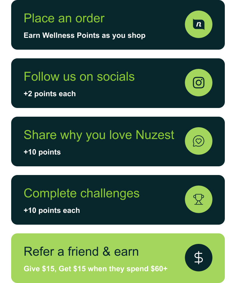 Ways to earn Wellness Points