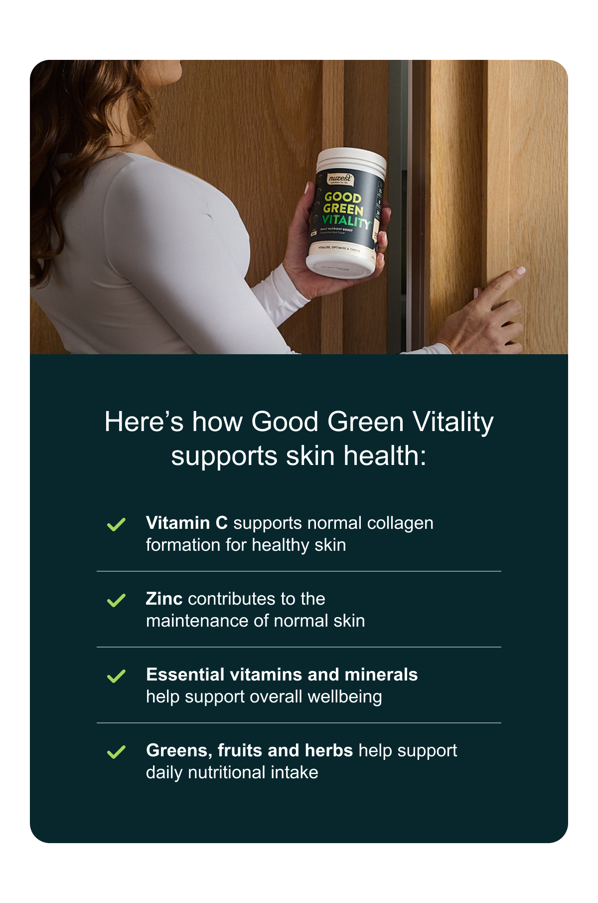Here's how Good Green Vitality supports skin health