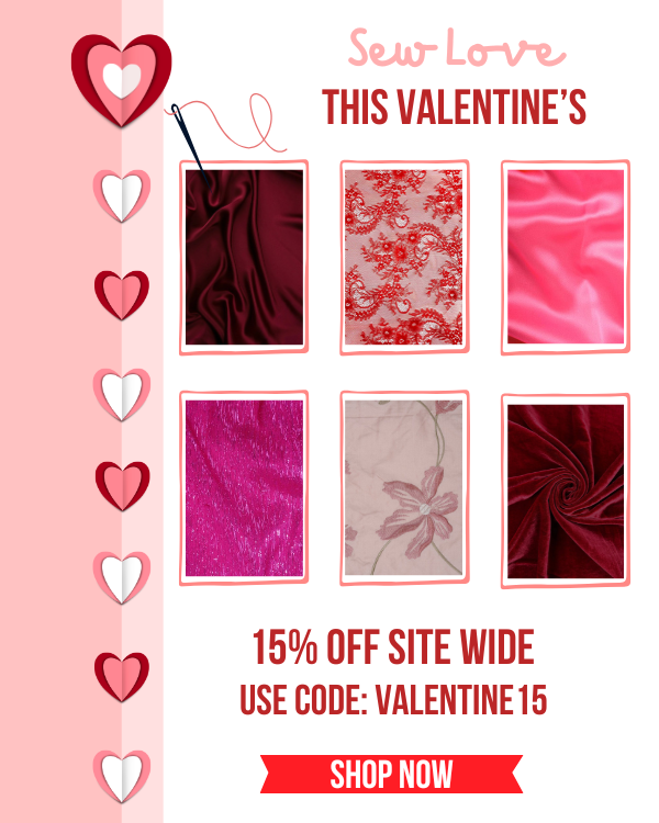 Sew Love This Valentine's with 15% off Site Wide