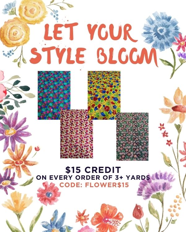 Floral Fabric Sale 🌺 Save $15 on 3+ Yards