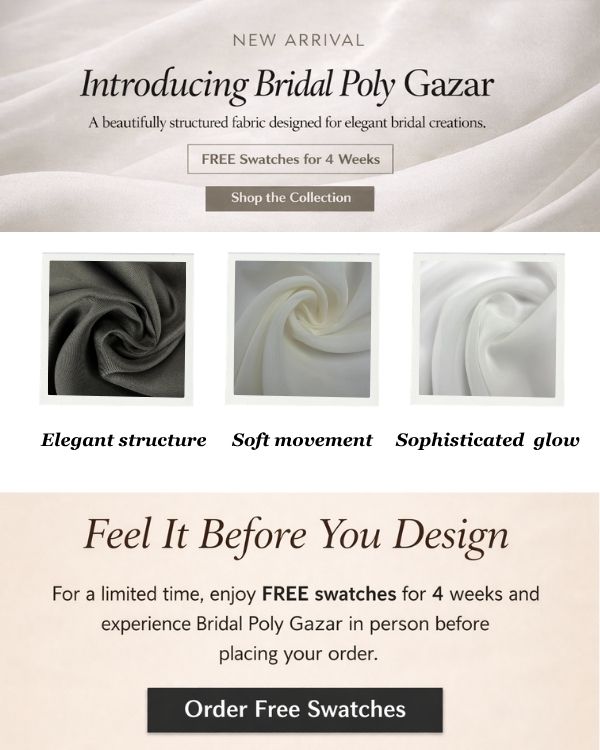 NEW: Just Launched: Bridal Poly Gazar 🤍&nbsp;Three new styles. Endless possibilities. ✨&nbsp;Enjoy FREE swatches for 4 weeks.&nbsp;
