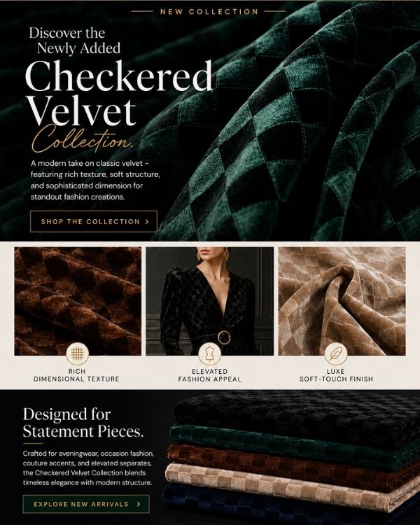Checkered Velvet Just Arrived - Shop Now! ✨