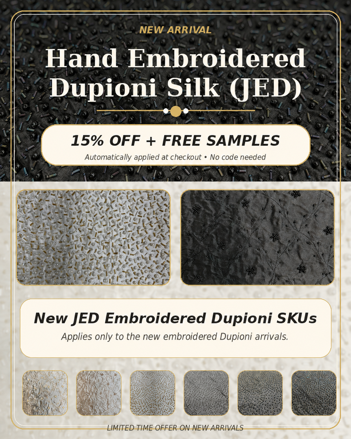 Embroidered Dupioni