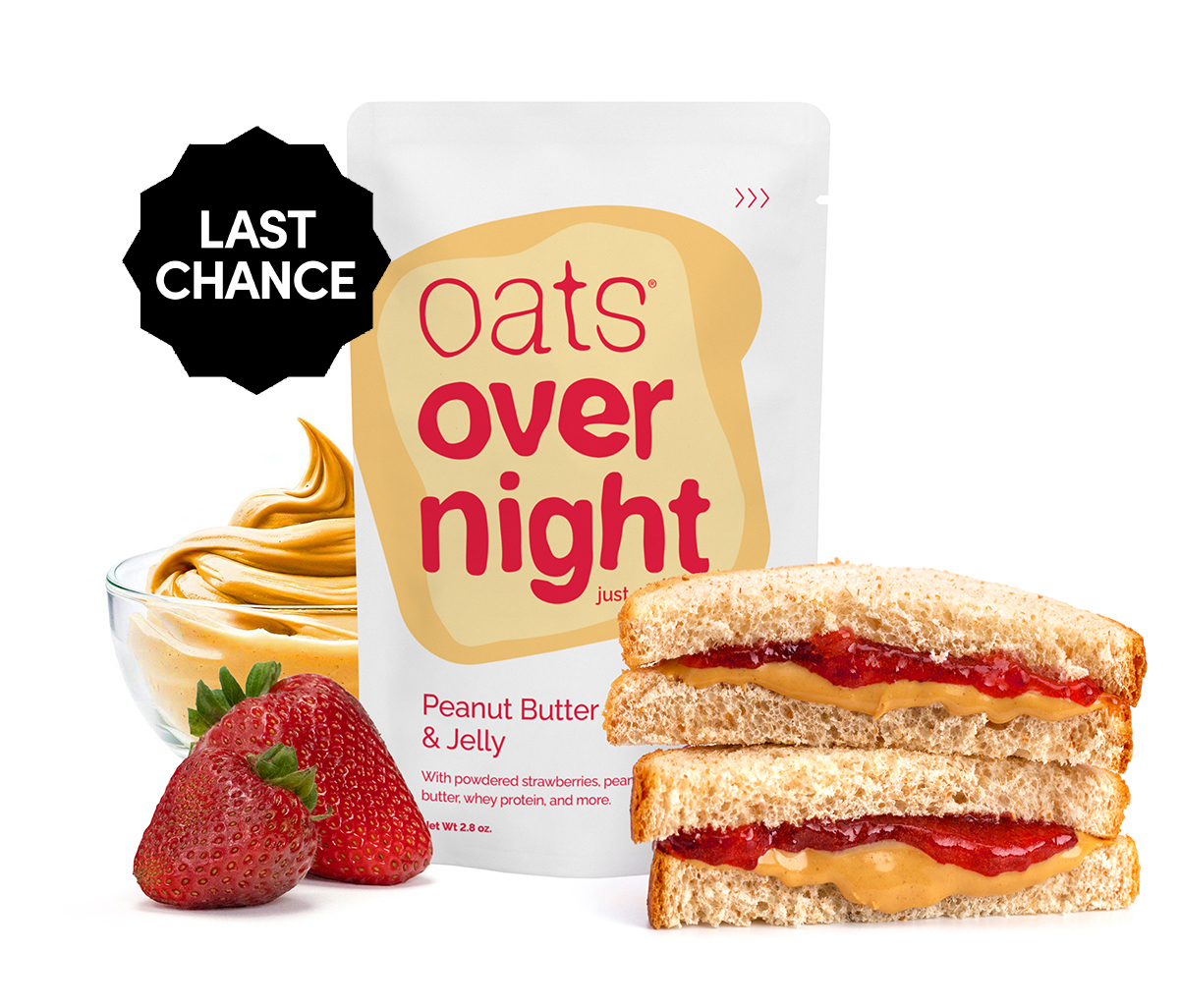 LAST CHANCE | oats® overnight just add milk | Peanut Butter & Jelly
