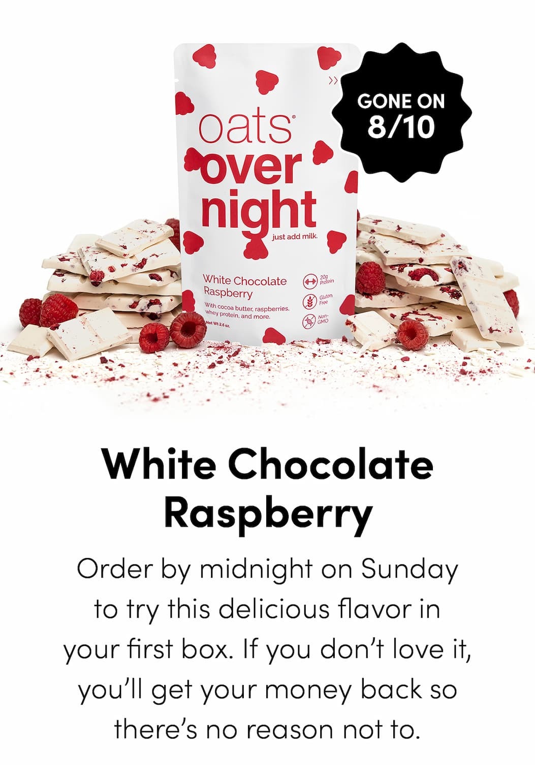 Order by midnight on Sunday to try this delicious flavor in your first box. If you don’t love it, you’ll get your money back so there’s no reason not to.
