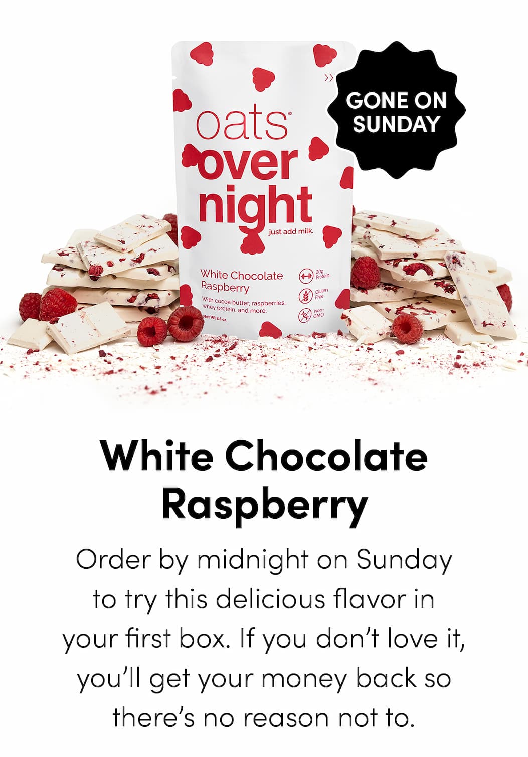 Order by midnight on Sunday to try this delicious flavor in your first box. If you don’t love it, you’ll get your money back so there’s no reason not to.