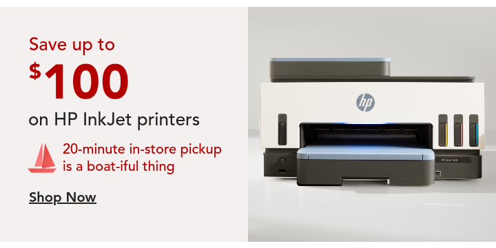 Save up to $100 on HP InkJet Printers