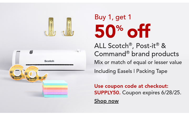 B1G1 50% Off (Post-it, Scotch, Command)