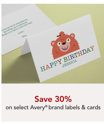 On Sale $15 PAPER SOLO Select Avery®  Specialty Labels NOW $15 Online