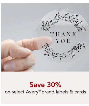 On Sale $15 PAPER SOLO Select Avery®  Specialty Labels NOW $15 Online
