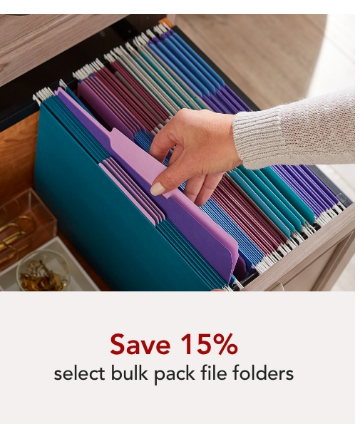 Save 15% Select Bulk Pack File Folders 