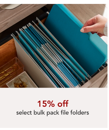 15% off select pack file folders