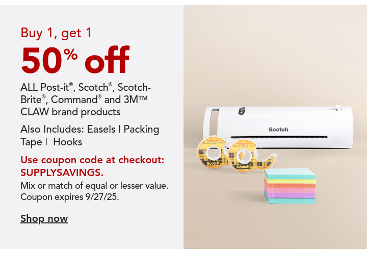 buy one get one 50% off 3M products