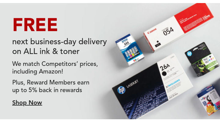 free next business day delivery on all ink and toner