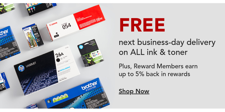 free next business day delivery on ink and toner