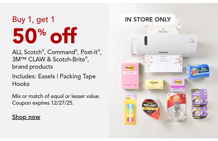 buy one get one 50% off 3m products