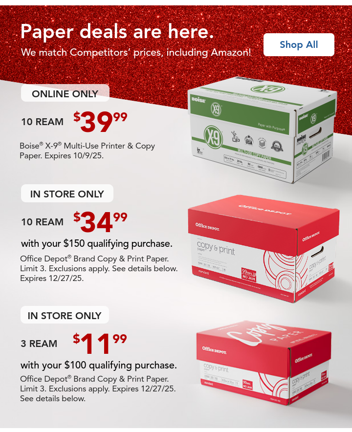 online and instore paper deals
