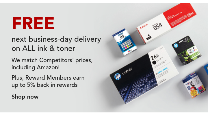 free next business day delivery on all ink and toner