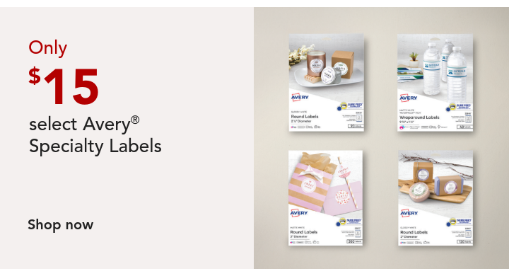 $15 select avery specialty labels