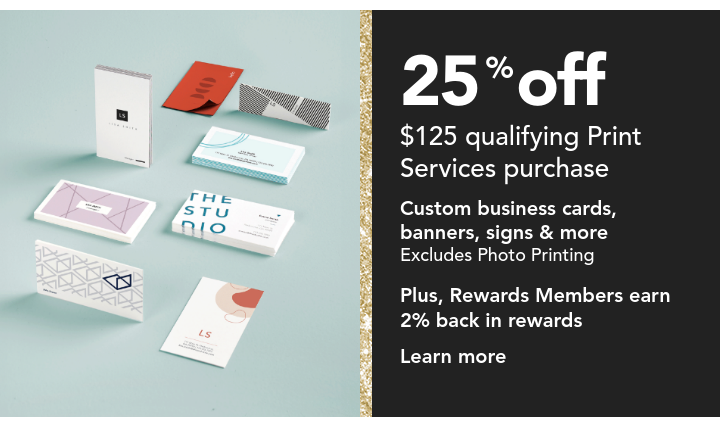 30% off $125 print service purchase