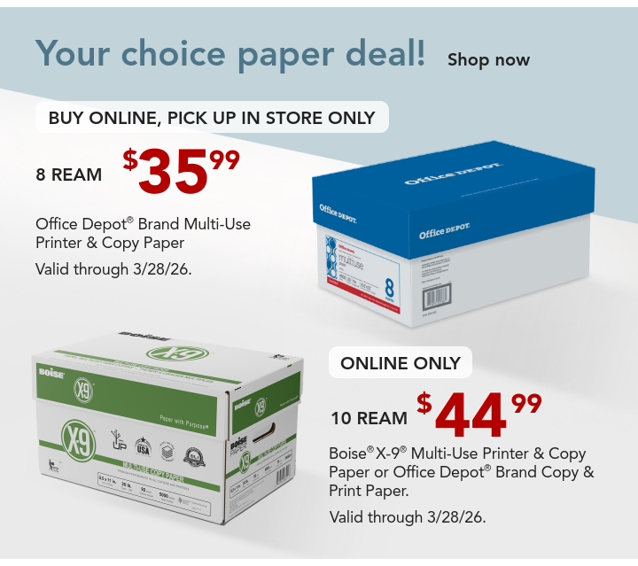 in store and online paper deals
